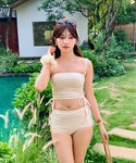 水着 サイドシャーリング ハイウエストビキニ2...の詳細画像2