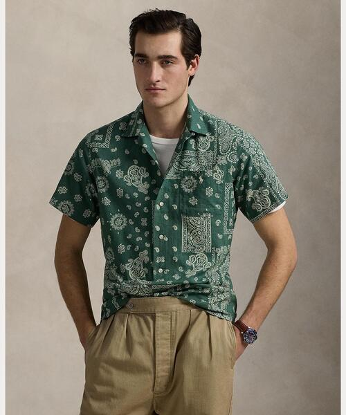 最旬★【POLO RALPH LAUREN】レーシングプリント キャンプシャツ POLO RALPH LAUREN シャツ クラシック フィット バンダナ