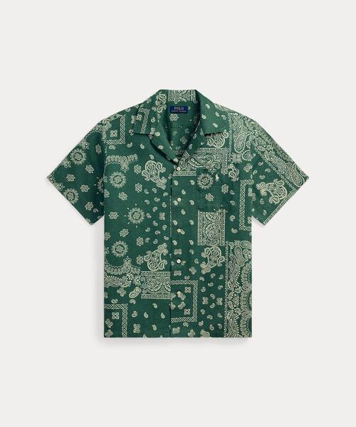 新品未使用品　ラルフローレン クラシック フィット オリーブカーキ　サイズM POLO RALPH LAUREN シャツ クラシック フィット バンダナ