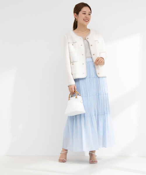 NOLLEY'S sophi ノーカラージャケット ホワイト NOLLEY'S Sophi 「NOLLEY'S Sophi」 ノーカラージャケット 38