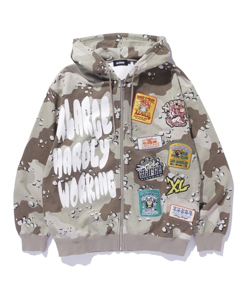 XLARGE ジップパーカー ブラウン XL XLARGE 「XLARGE」 ジップアップパーカー M ブラウン メンズ
