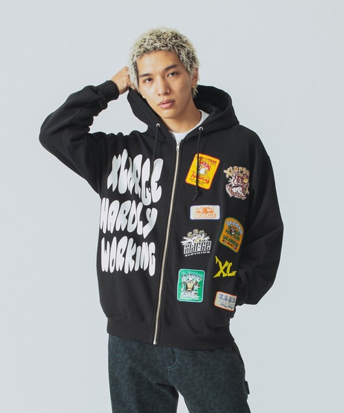 X large パーカー 早い者勝ち 大人気 LARGE MULTI LOGO ZIP UP HOODED SWEATSHIRT