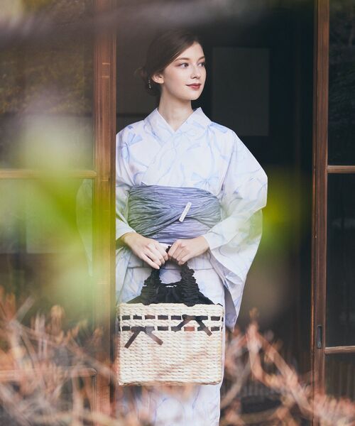 メゾンドフルール リボン 浴衣 Maison de FLEUR メゾン ド フルール Maison de FLEUR FLEURリボン浴衣 （ピンク） -靴