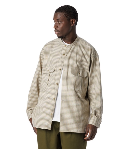 トップス NEIGHBORHOOD CHECK BAND COLLAR SHIRT Sandinista（サンディニスタ） シャツ Band Collar Oversized Check