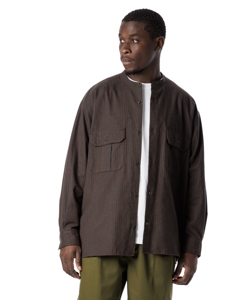 Sandinista（サンディニスタ） シャツ Band Collar Oversized Check