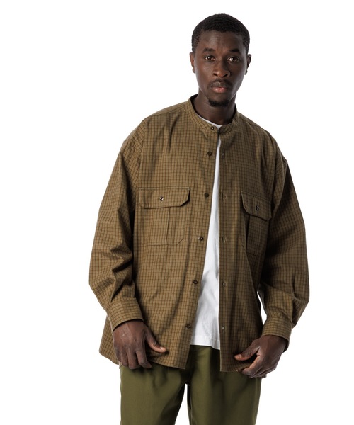 Sandinista（サンディニスタ） シャツ Band Collar Oversized Check