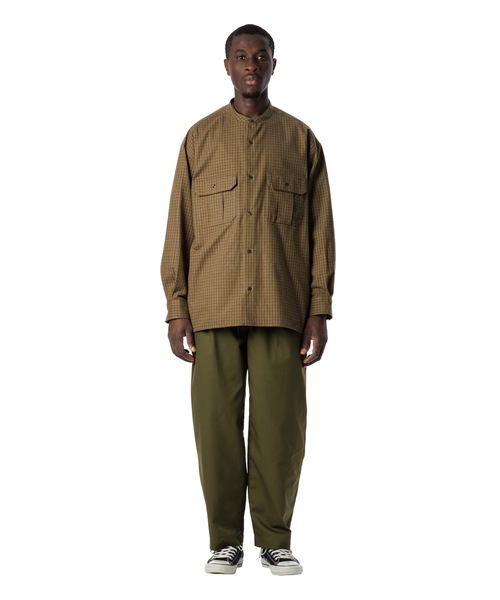 Sandinista（サンディニスタ） シャツ Band Collar Oversized Check