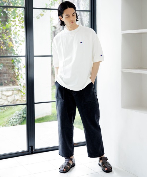 「Champion」 半袖Tシャツ LARGE オフホワイト メンズ