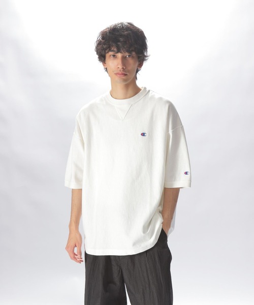 「Champion」 半袖Tシャツ LARGE オフホワイト メンズ