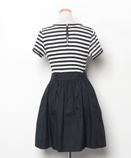 【BURBERRY BLUELABEL】ボーダードッキングワンピース　M相当 BURBERRY BLUE LABEL 「BURBERRY LABEL」 ボーダー柄ドッキング