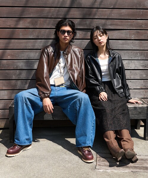 UMBRO×freaks store フェイクレザー　スタンドカラーブルゾン　L FREAK'S STORE（フリークスストア） ブルゾン アウター UMBRO