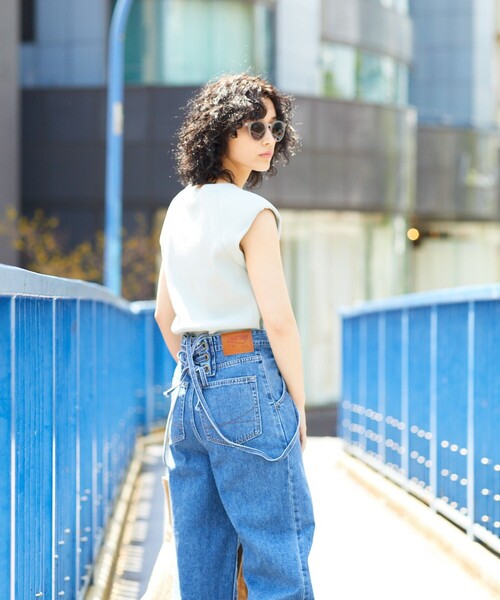 「FREAK'S STORE」 加工デニムパンツ MEDIUM ブルー レディース_画像5