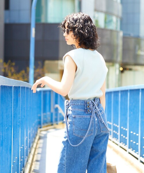 「FREAK'S STORE」 加工デニムパンツ MEDIUM ブルー レディース_画像7