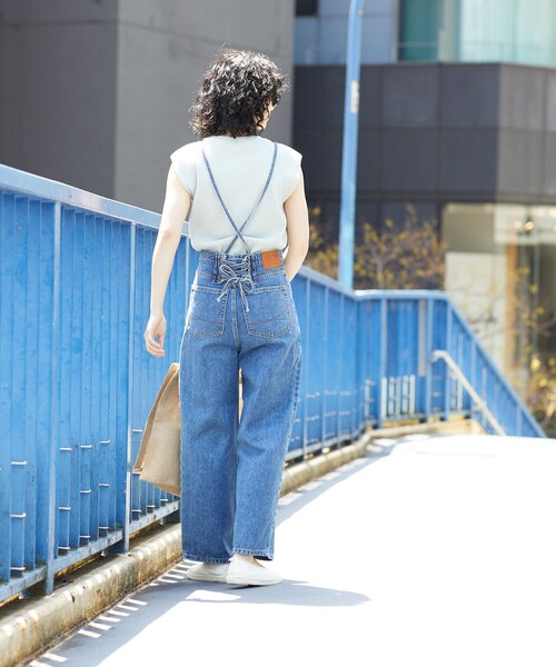 「FREAK'S STORE」 加工デニムパンツ MEDIUM ブルー レディース_画像8