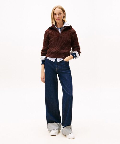 TOMMY JEANS（トミー・ジーンズ） ニット セーター クオータージップ 