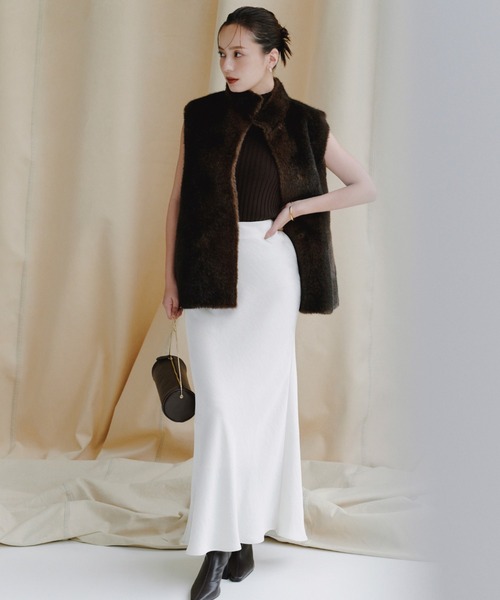 anuans（アニュアンス） ベスト ジレ スタンドカラーファーベスト