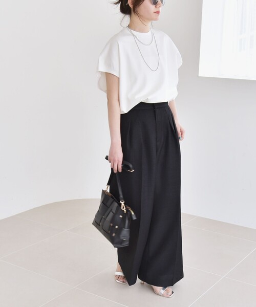 「quaranciel」 半袖カットソー ONE SIZE オフホワイト レディース_画像2