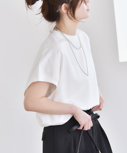 「quaranciel」 半袖カットソー ONE SIZE オフホワイト レディース_画像7