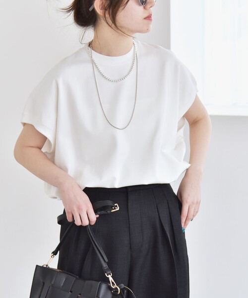 「quaranciel」 半袖カットソー ONE SIZE オフホワイト レディース_画像8