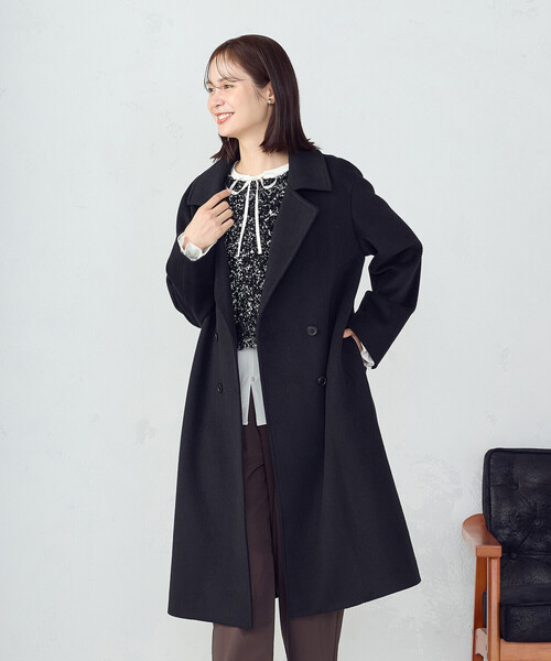 美品✨コムサデモード　チェスターコート　Lサイズ　カシミヤ　ブラック COMME CA DU MODE（チェスターコート）のフリマアイテム一覧