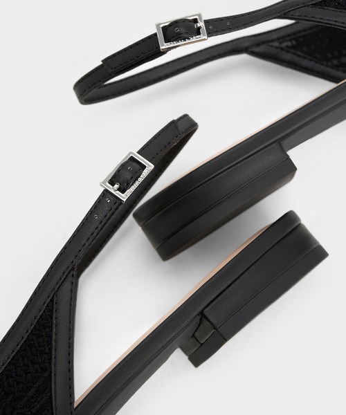 「CHARLES & KEITH」 フラットサンダル 24.5cm ブラック系その他2 レディース_画像7