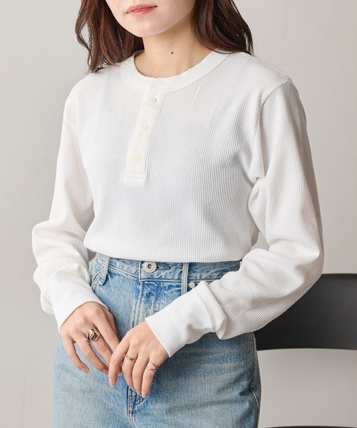 Hanes（ヘインズ） tシャツ 「Hanes」ヘンリーネックロングスリーブ