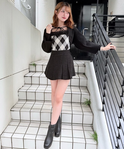 《やよいです》♥新品♥【素敵なボレロ】(⁠✿⁠^⁠‿⁠^⁠) NOMAE ニット セーター ボレロセットファーアーガイルトップス