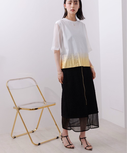「Eimee Law」 半袖カットソー 38 ライトグレー レディース_画像2