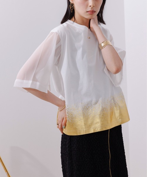 「Eimee Law」 半袖カットソー 38 ライトグレー レディース_画像4