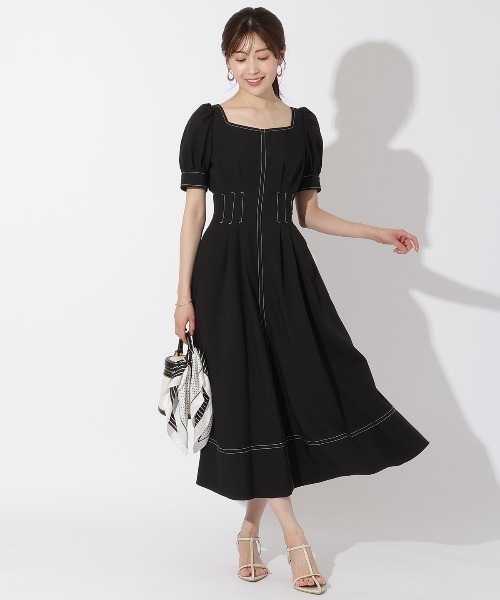 「AND COUTURE」 半袖ワンピース MEDIUM ブルー レディース_画像2