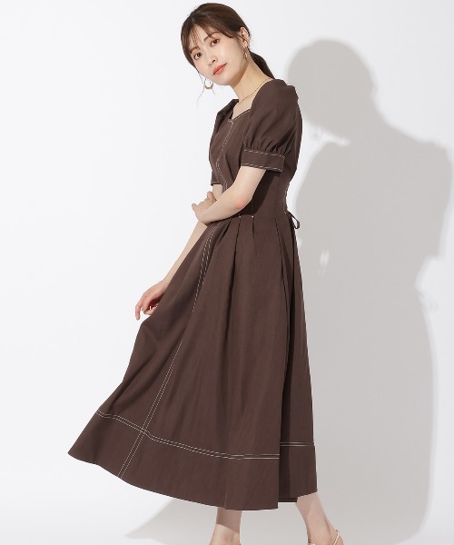 「AND COUTURE」 半袖ワンピース MEDIUM ブルー レディース_画像9