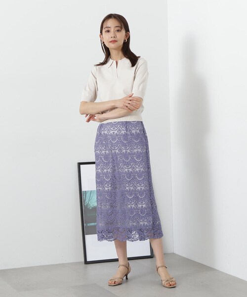 「N.（N. Natural Beauty Basic）」 半袖ニット MEDIUM オフホワイト レディース_画像3