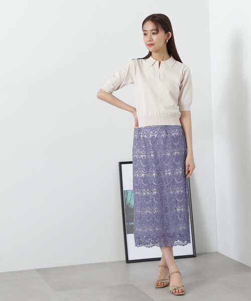 「N.（N. Natural Beauty Basic）」 半袖ニット MEDIUM オフホワイト レディース_画像4