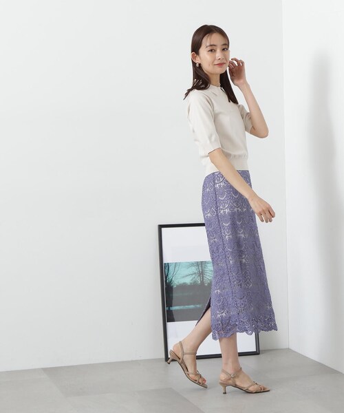 「N.（N. Natural Beauty Basic）」 半袖ニット MEDIUM オフホワイト レディース_画像5