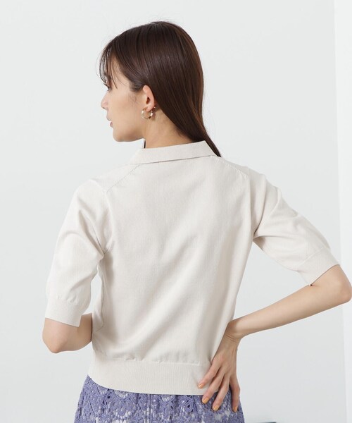 「N.（N. Natural Beauty Basic）」 半袖ニット MEDIUM オフホワイト レディース_画像9