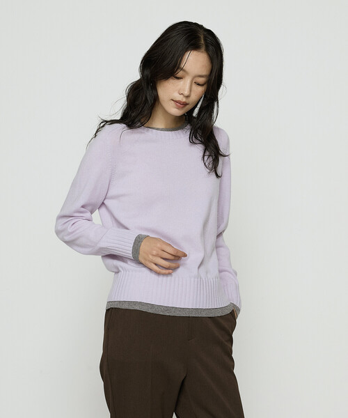 COMME CA（コムサ） ニット セーター カシミヤ混ウール バイカラー