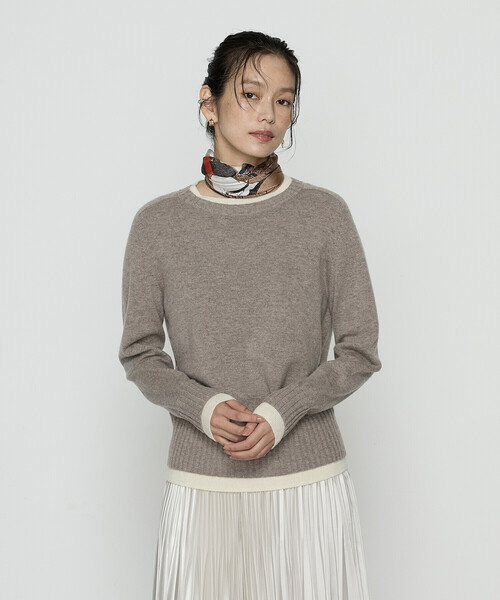 COMME CA（コムサ） ニット セーター カシミヤ混ウール バイカラー