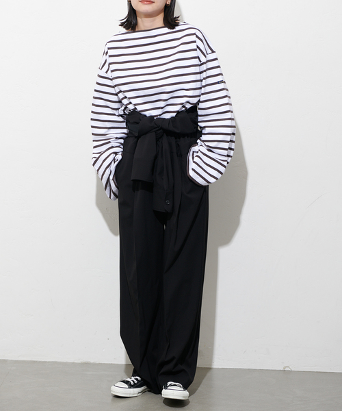 「Le Minor」 長袖カットソー FREE オレンジ レディース_画像2