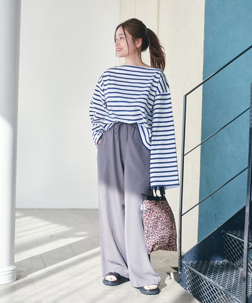 「Le Minor」 長袖カットソー FREE オレンジ レディース_画像3