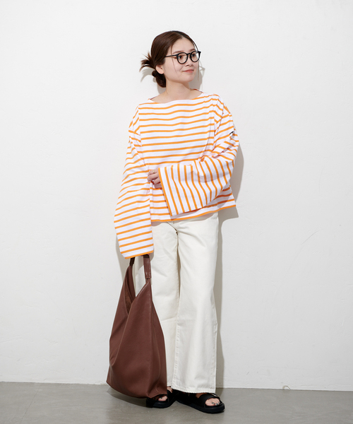 「Le Minor」 長袖カットソー FREE オレンジ レディース_画像5