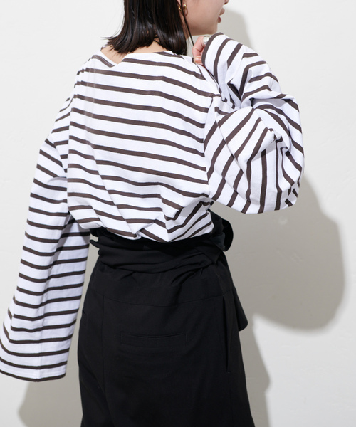 「Le Minor」 長袖カットソー FREE オレンジ レディース_画像7