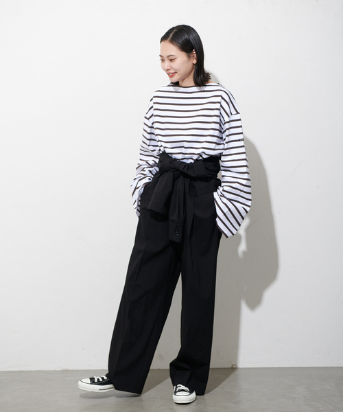 「Le Minor」 長袖カットソー FREE オレンジ レディース_画像8