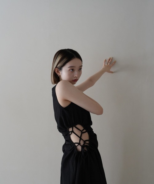 「Uenui」 ノースリーブワンピース FREE ブラック レディース_画像5