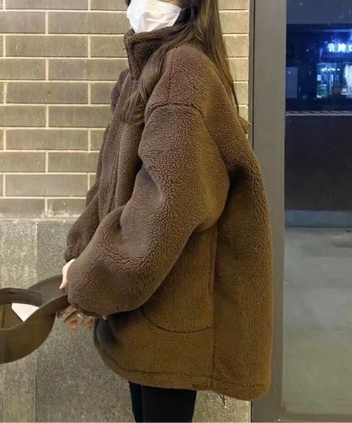 ムートンコート ボアコート ボアオーバージャケット レディース