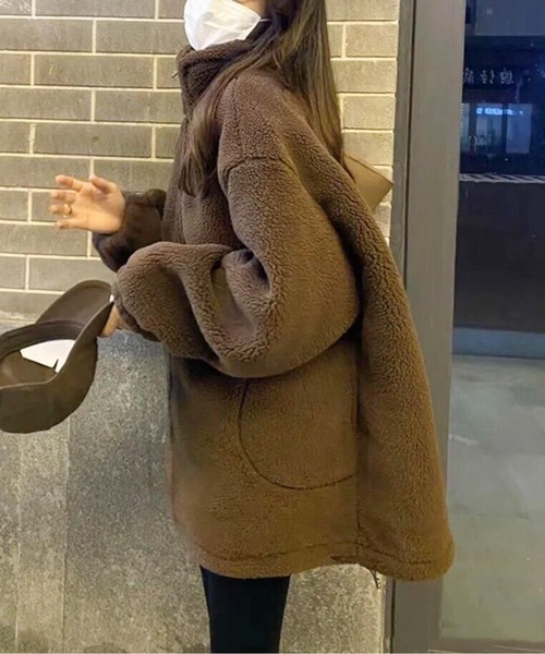 ムートンコート ボアコート ボアオーバージャケット レディース