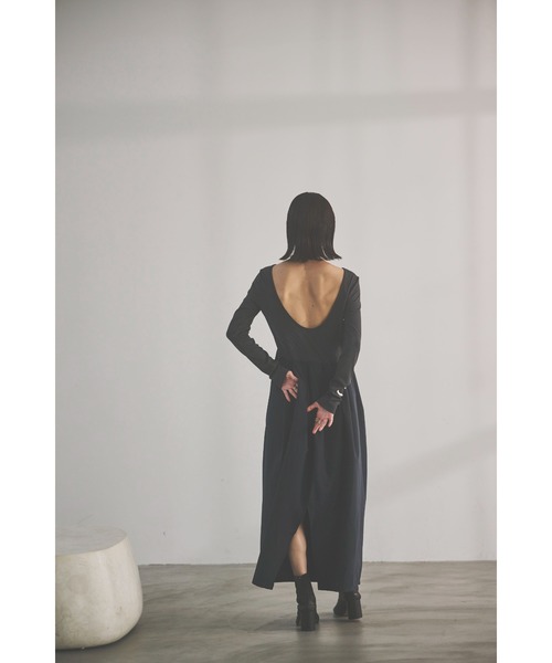 「HANNE」 長袖ワンピース FREE グレー レディース_画像4