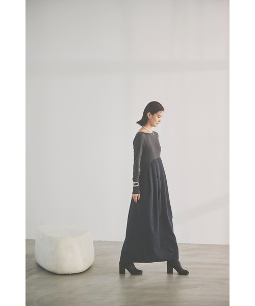 「HANNE」 長袖ワンピース FREE グレー レディース_画像8