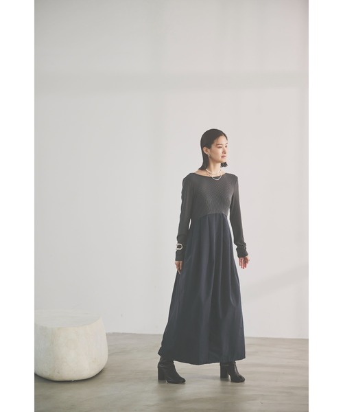 「HANNE」 長袖ワンピース FREE グレー レディース_画像9