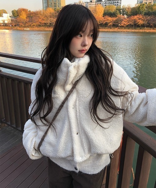 anyonemore コート アウター ボアリバーシブルショートダウン