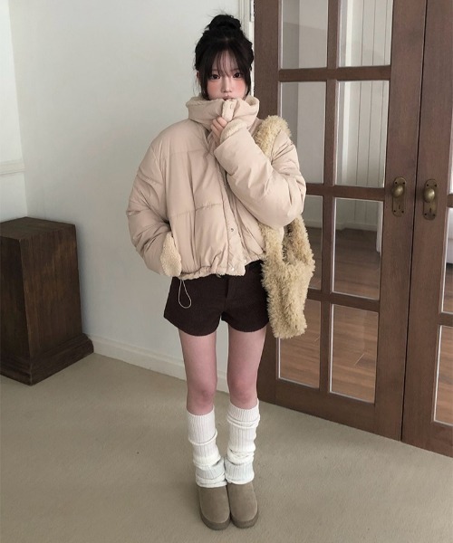 anyonemore コート アウター ボアリバーシブルショートダウン